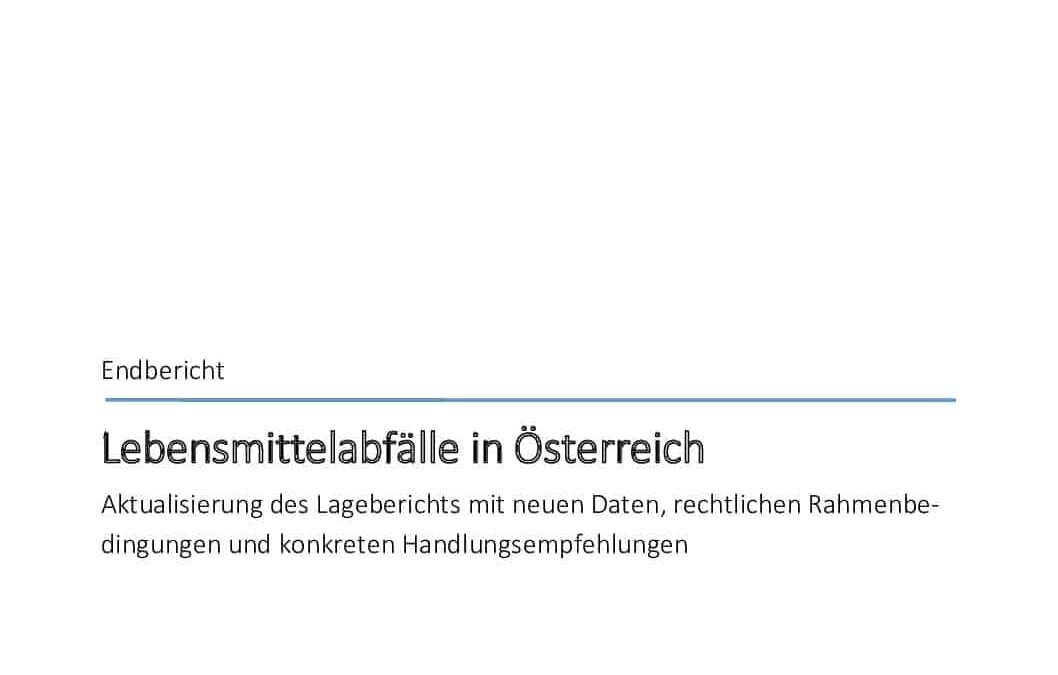 Endbericht Lebensmittelabfälle in Österreich
