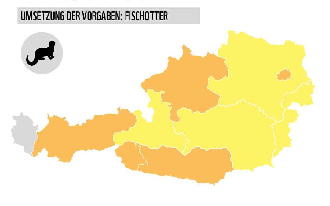 Grafik Karte Österreich mit Bundesländern Artenschutz Fischotter (c) WWF