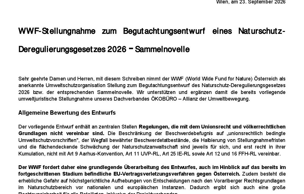 WWF Stellungnahme Vorarlberg_NaturschutzDeregulierung_2026