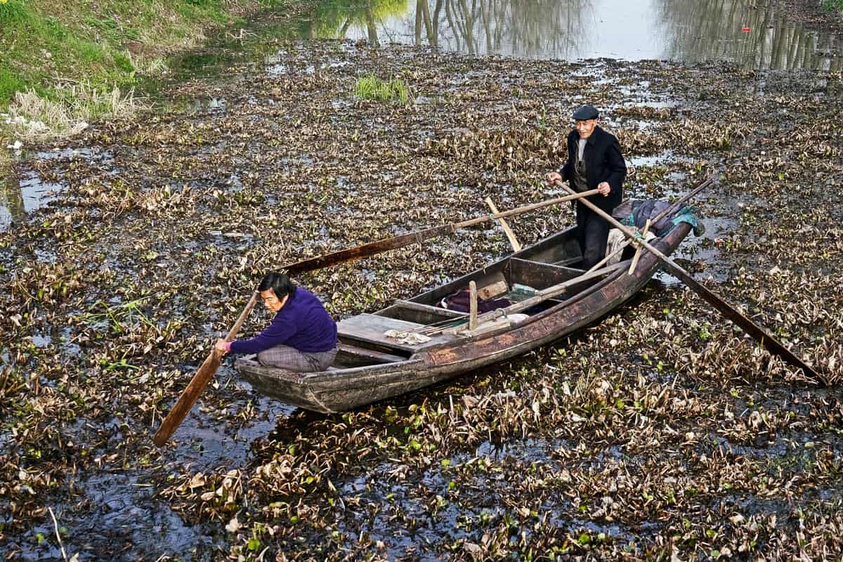 Verschmutzer Nebenfluss des Jangtse