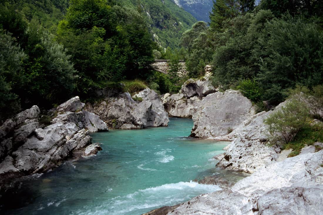 Fluss Soca (Isonzo) in Slowenien