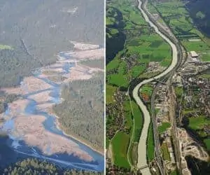 links-der-lech-einer-der-letzten-wildfluesse-oesterreichs-rechts-der-inn-bei-jenbach-ein-begradigter-kanal