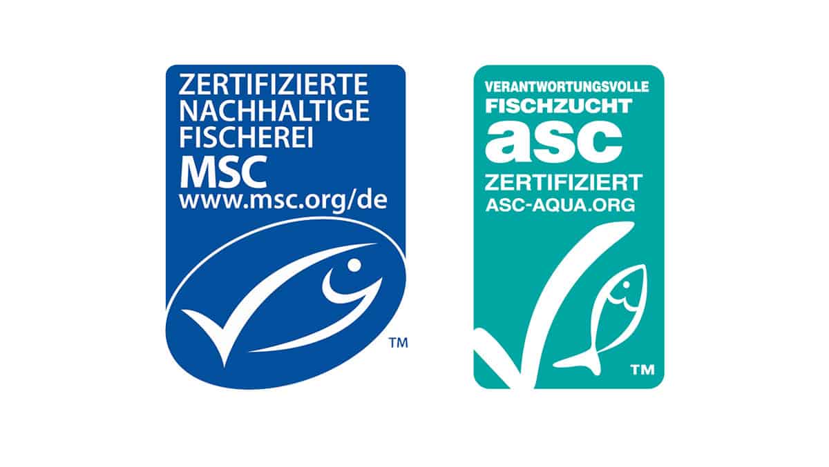 Gütesiegel: MSC und ASC, © by ASC & MSC Gütesiegel: MSC und ASC, © by ASC & MSC