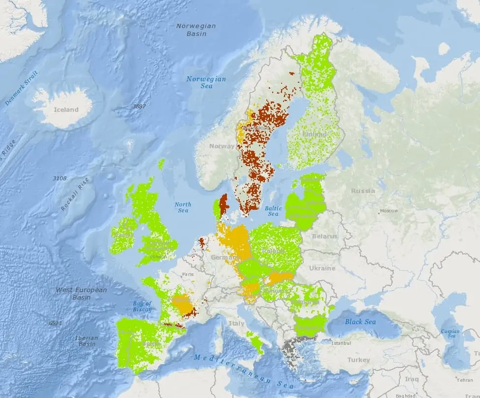 Verbreitung Lutra lutra in der EU , © by EOINET Verbreitung Lutra lutra in der EU , © by EOINET