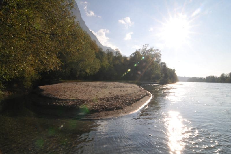 Sandbank bei Zirl als Trittstein, © by Toni Vorauer