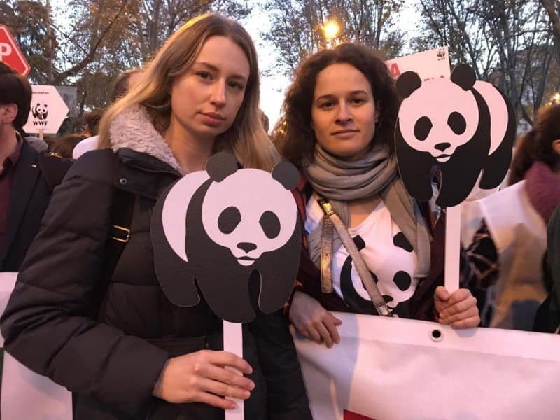 Jenny Bauderer und Lisa Plattner vom WWF Österreich auf der Klimakonferenz in Madrid © WWF