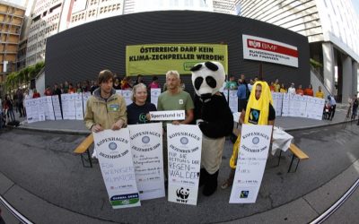 Aktion: „Sperrstund is´! Klima-Zeche zahlen“