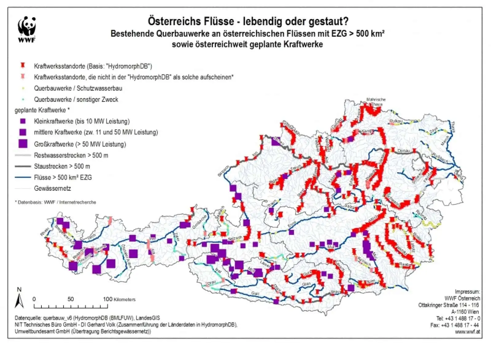 Karte bestehende und geplante Kraftwerke Karte bestehende und geplante Kraftwerke