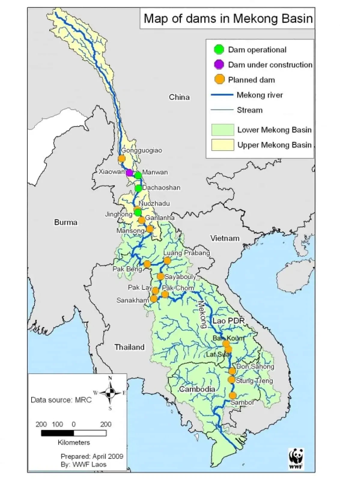 Grafik Mekong-Dämme, © by WWF Grafik Mekong-Dämme, © by WWF