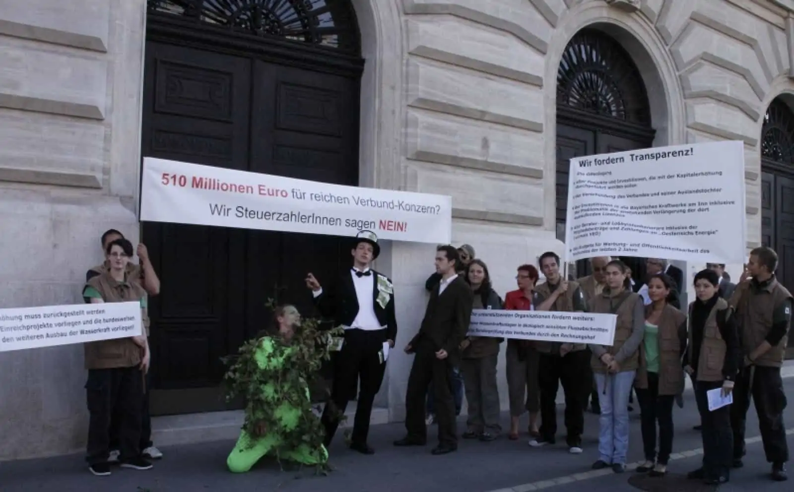 Protestaktion - Kapitalerhöhung Verbund , © by WWF Protestaktion - Kapitalerhöhung Verbund , © by WWF
