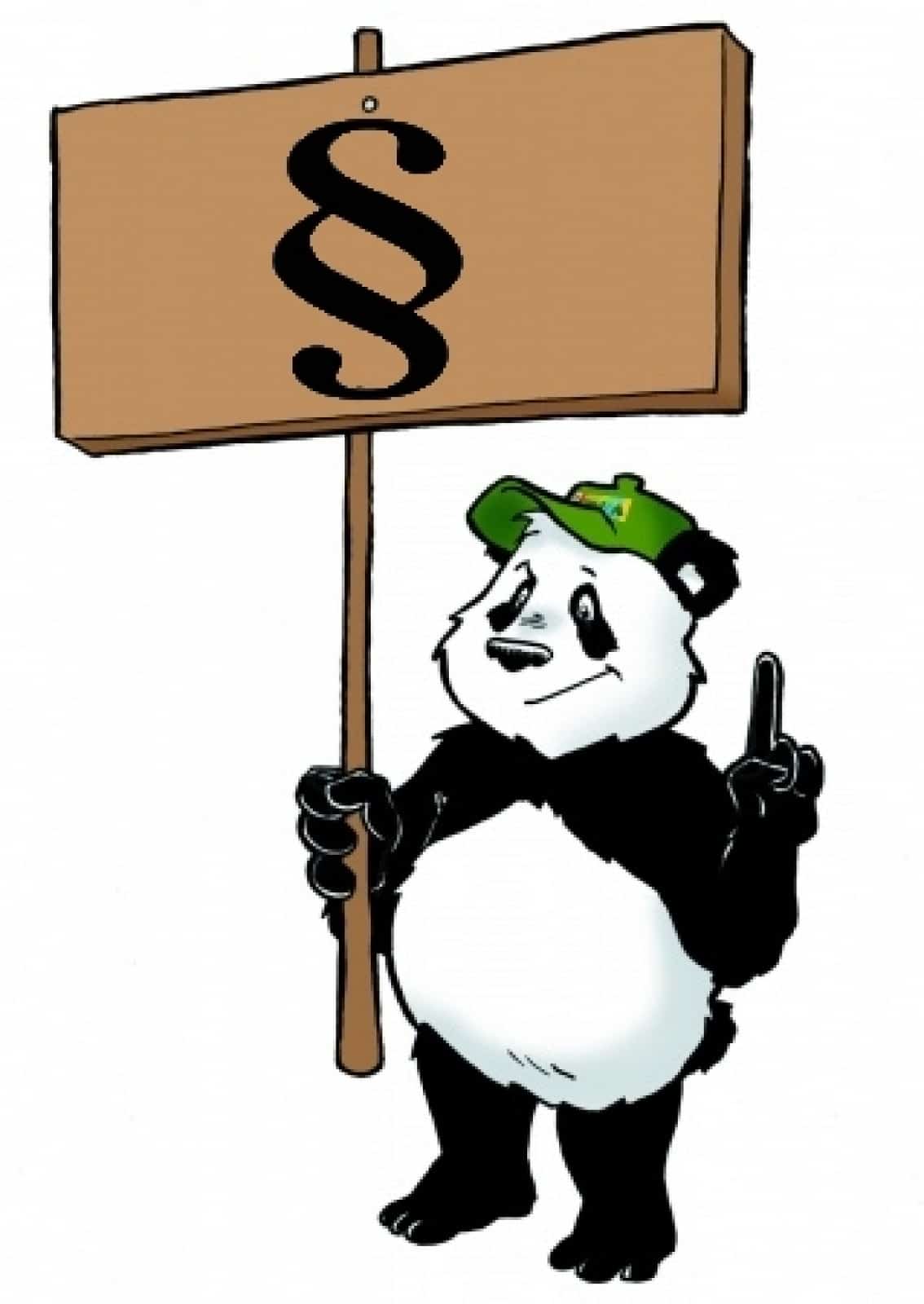 Panda mit Protestschild