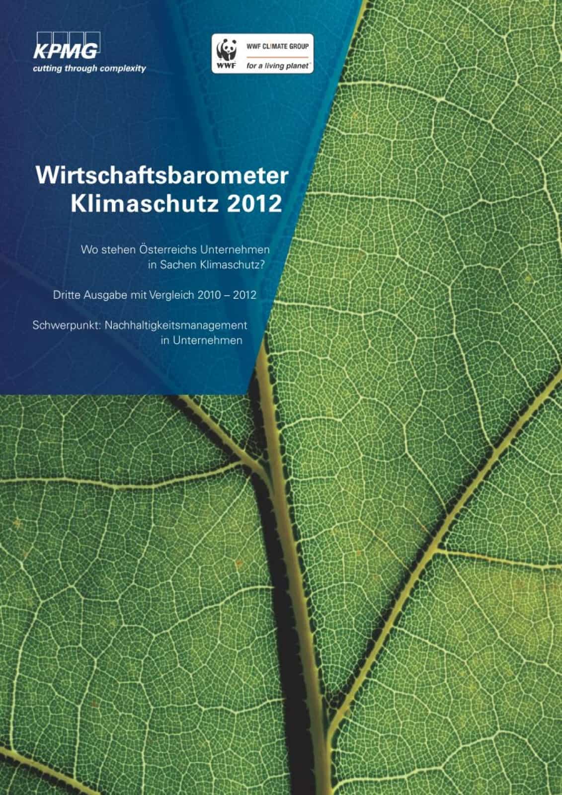 Cover Studie Wirtschaftsbarometer Klimaschutz 2012