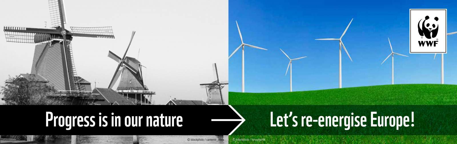 Kampagnenbanner zu europäischen Klima-& Energiezielen für 2030