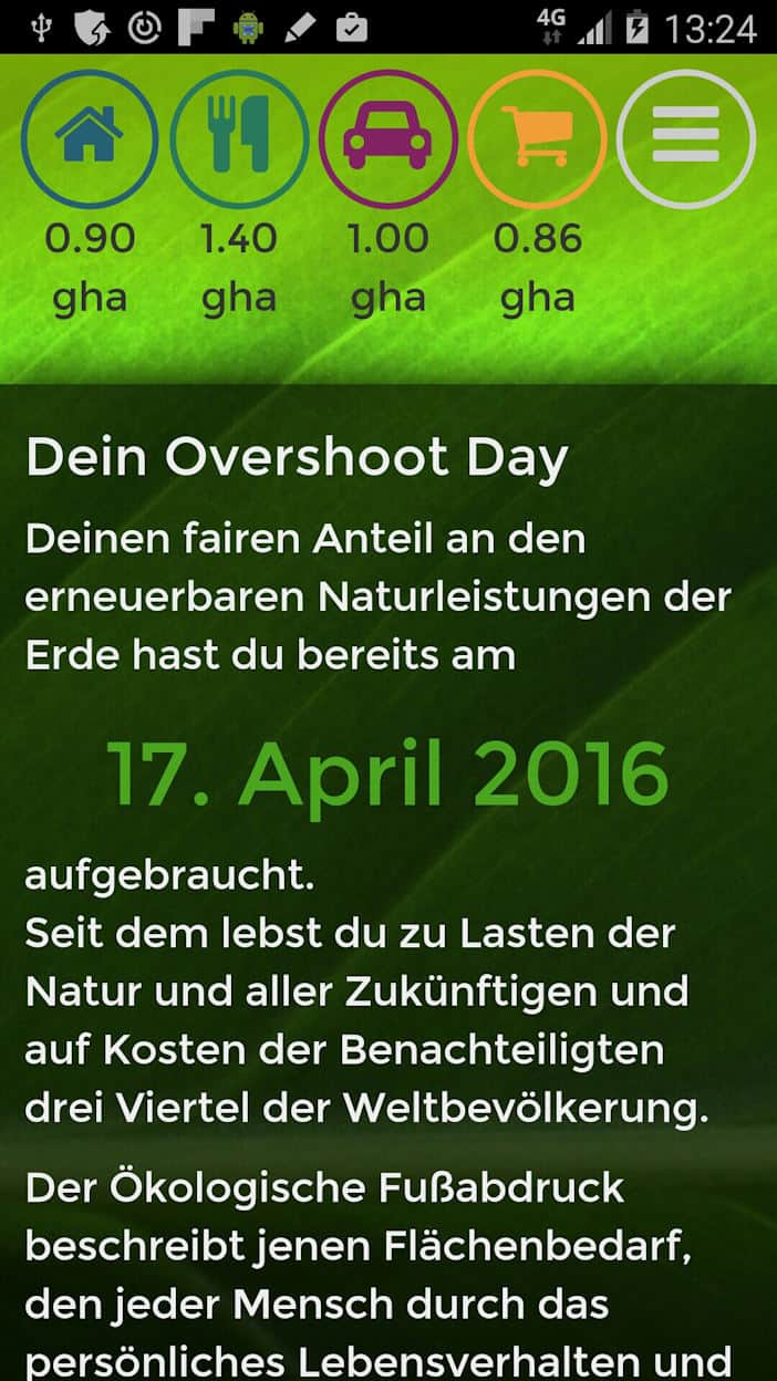 Overshootrechner, © by WWF Overshootrechner, © by WWF