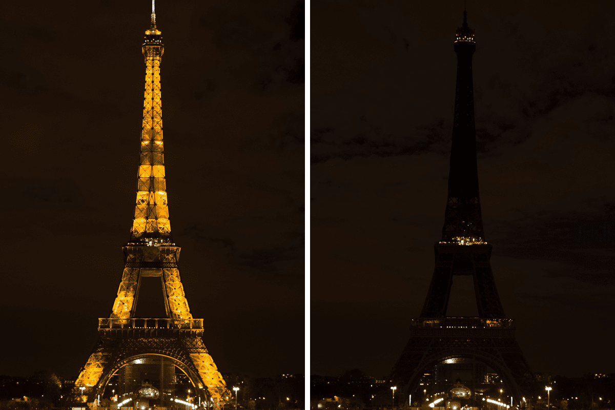 Earth Hour 2021: Eiffelturm, Paris © WWF-France