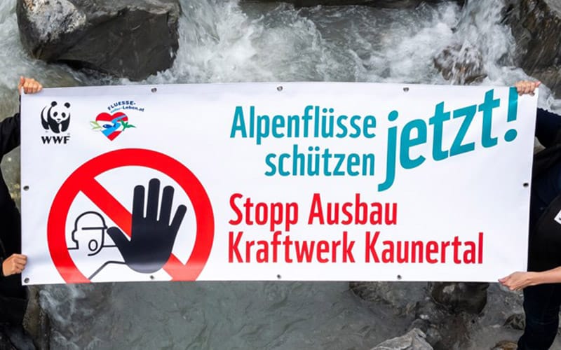 Banner Stopp Ausbau Kraftwerk Kaunertal