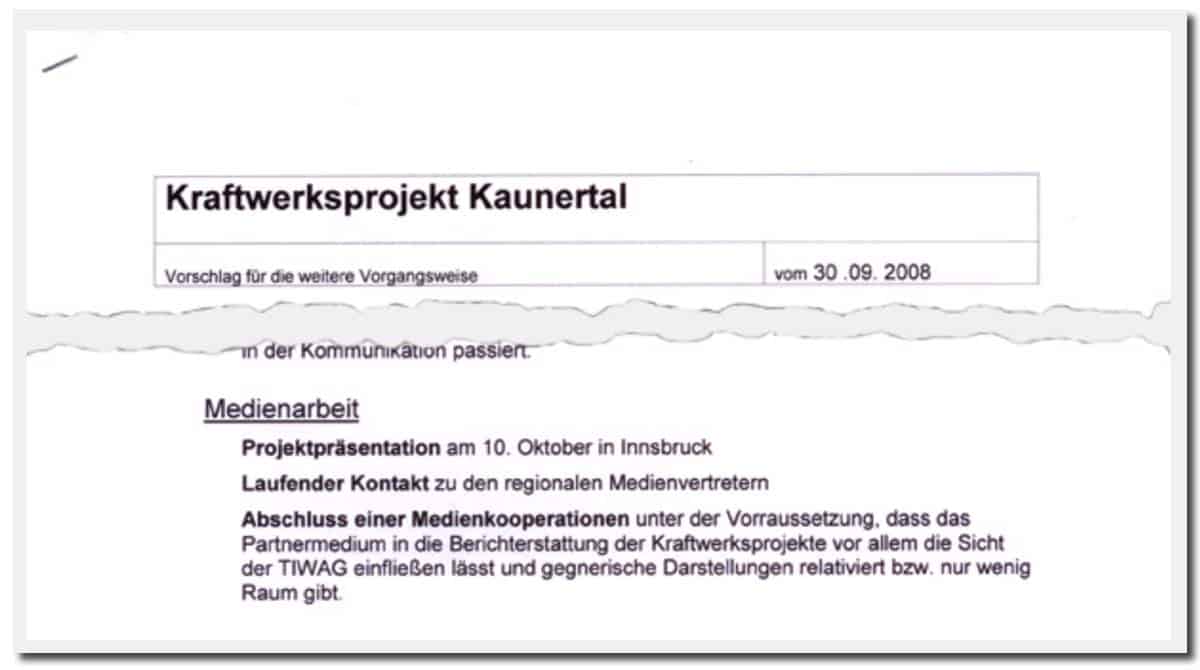 TIWAG gekaufte Medienberichterstattung