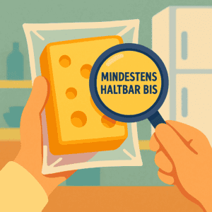 Mindeshaltbarkeitsdatum an einem Stück Käse