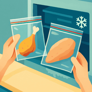 Fleisch wird verpackt eingefroren