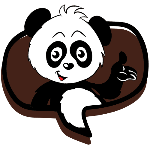 Pia in dunkelbrauner Sprechblase