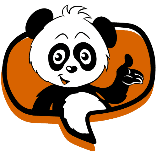 Pia in orangener Sprechblase