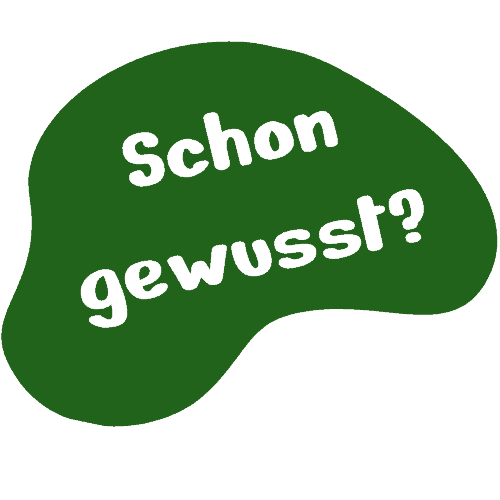 Grüner Farbklecks mit dem Text Schon gewusst?