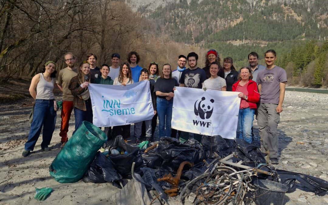 Inn-Aktionstag: Freiwillige aus drei Ländern im Einsatz für die Natur